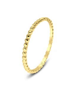 Gold Plated Dot Strip Silver Ring NSR-2511-GP